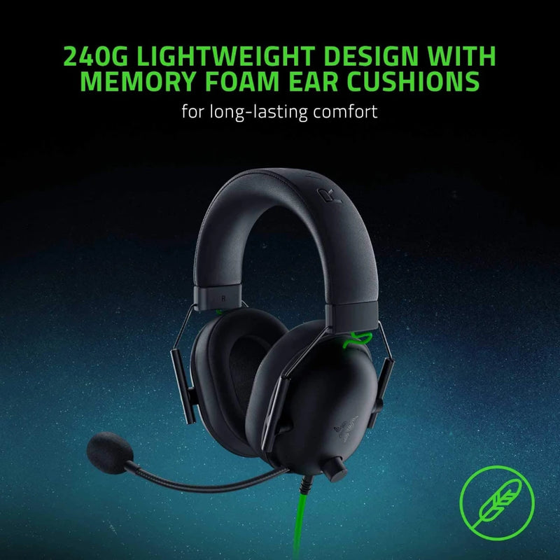 Razer-BlackShark V2 X Wired Gaming Headset, Surround Sound Headphone, 7.1, Jogo para PS4,PS5, Nintendo Switch, Xbox, 2023