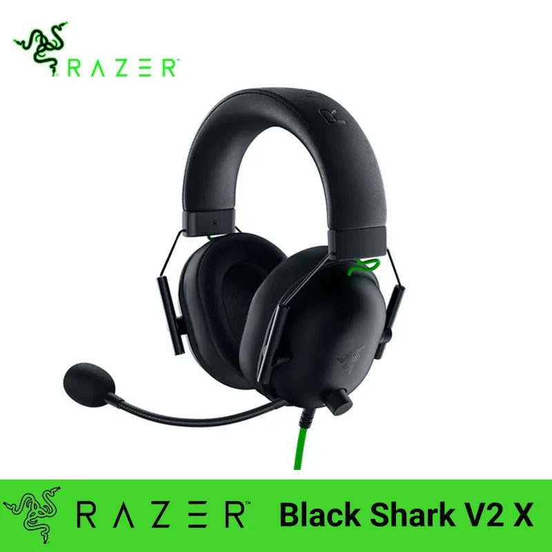 Razer-BlackShark V2 X Wired Gaming Headset, Surround Sound Headphone, 7.1, Jogo para PS4,PS5, Nintendo Switch, Xbox, 2023