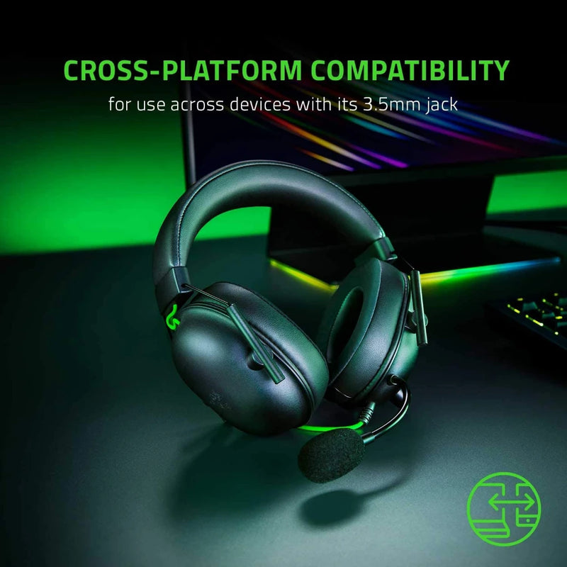 Razer-BlackShark V2 X Wired Gaming Headset, Surround Sound Headphone, 7.1, Jogo para PS4,PS5, Nintendo Switch, Xbox, 2023