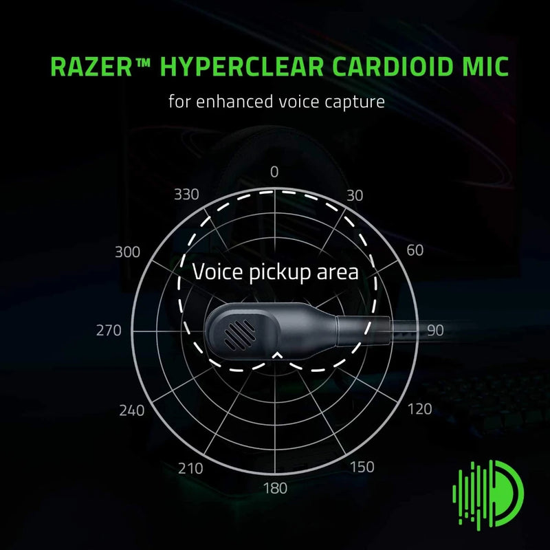 Razer-BlackShark V2 X Wired Gaming Headset, Surround Sound Headphone, 7.1, Jogo para PS4,PS5, Nintendo Switch, Xbox, 2023