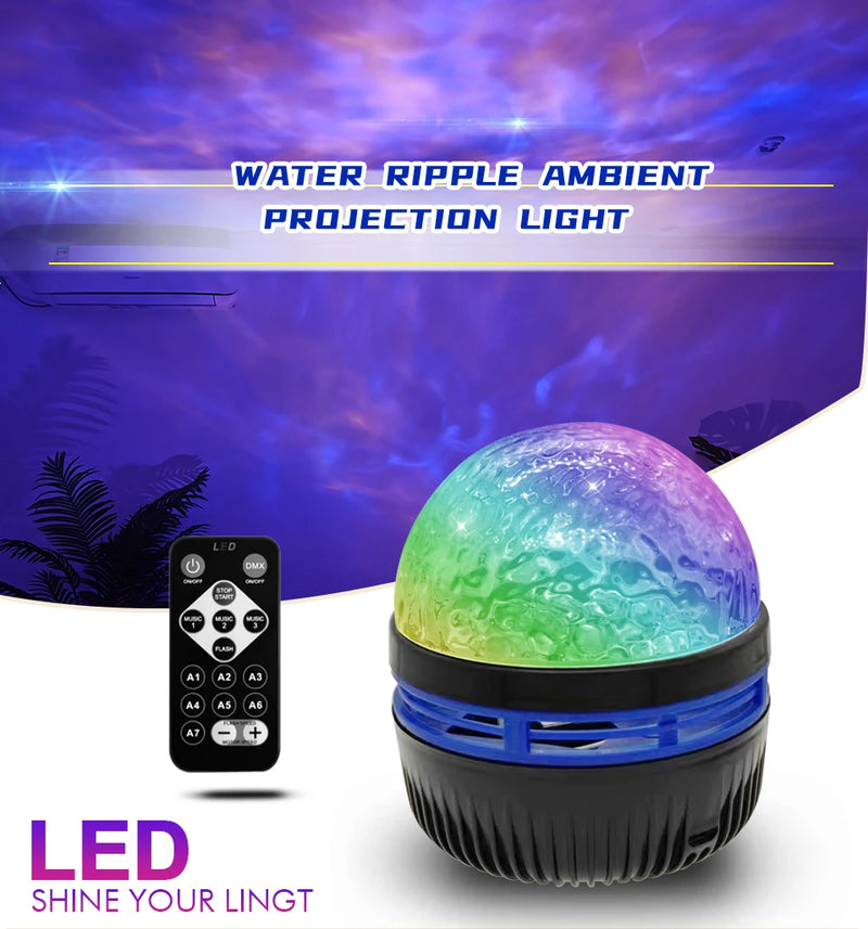 Céu estrelado galáxia lâmpada projetor led night light controle remoto som ativo 5v carregamento usb 7 modos para crianças quarto festa decoração