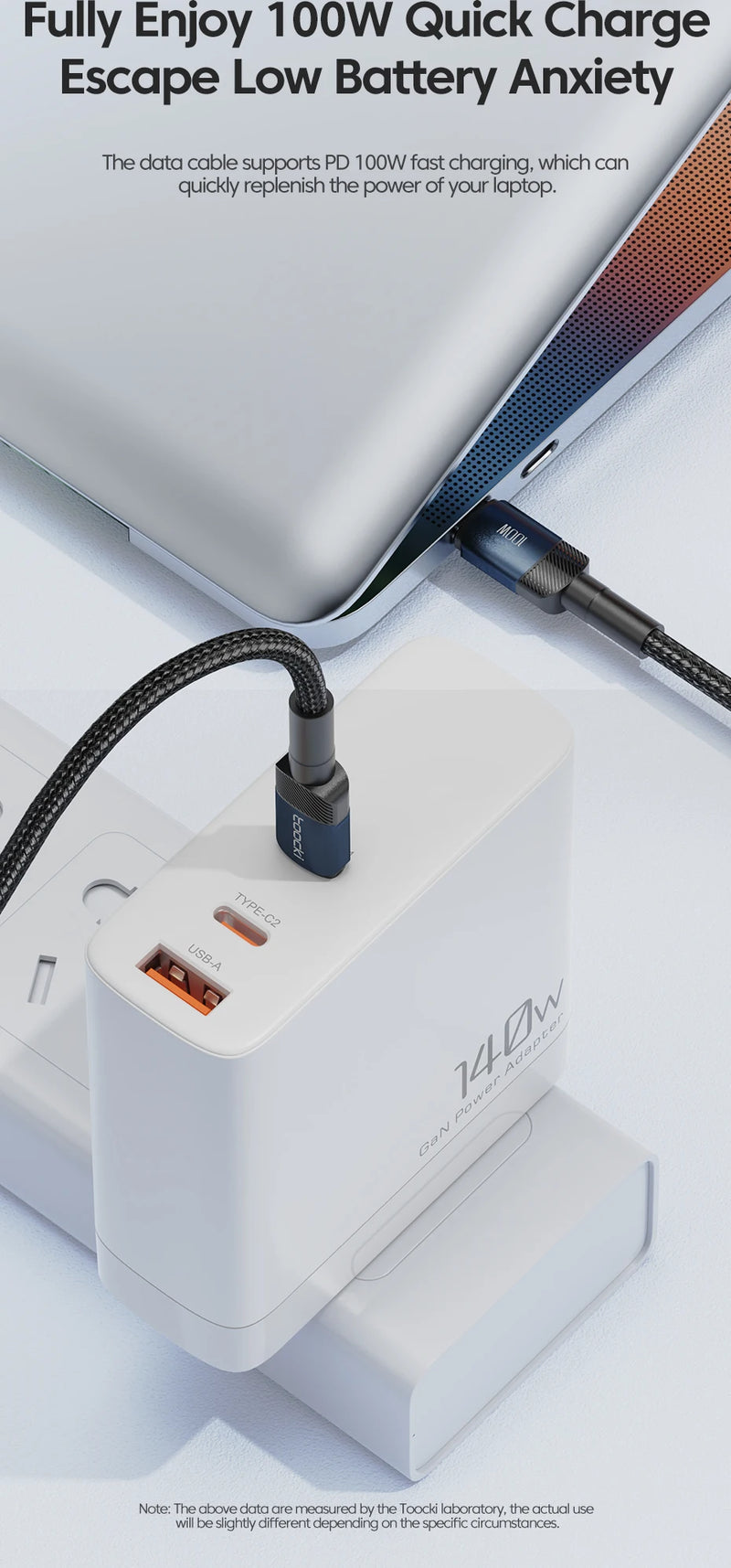 Toocki USB Tipo C Cabo de carregamento rápido USB C Carregador Cabo para iPhone 14 13 12 11 Huawei P40 P30 Realme Oppo Oneplus