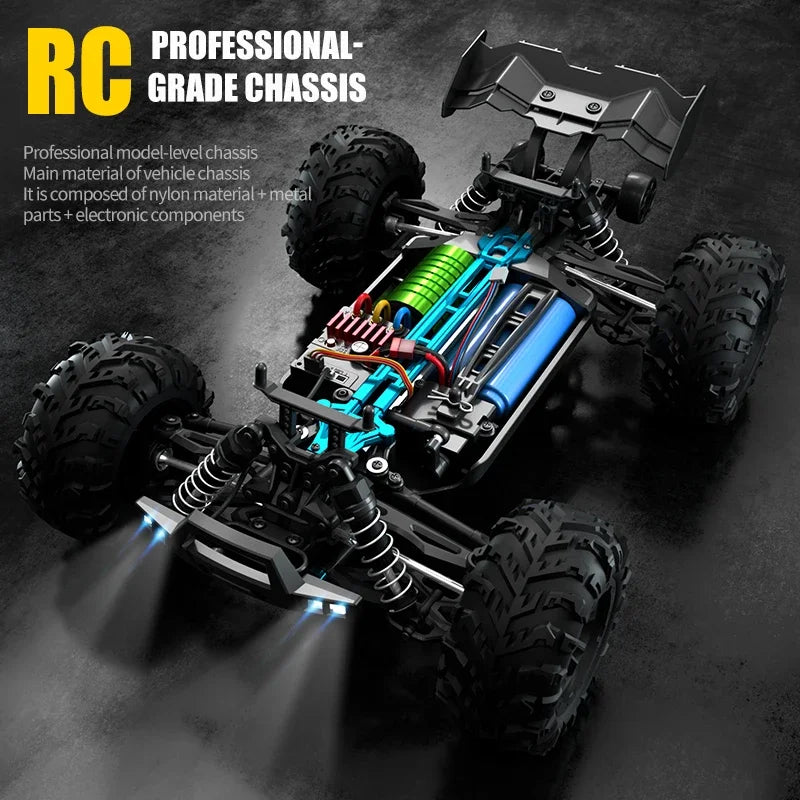 Carro RC com Luz LED para Crianças, Carros de Controle Remoto, Monster Truck Deriva de Alta Velocidade