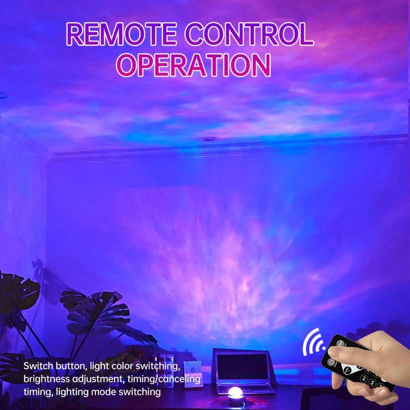 Céu estrelado galáxia lâmpada projetor led night light controle remoto som ativo 5v carregamento usb 7 modos para crianças quarto festa decoração