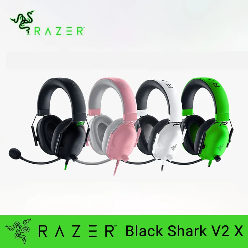 Razer-BlackShark V2 X Wired Gaming Headset, Surround Sound Headphone, 7.1, Jogo para PS4,PS5, Nintendo Switch, Xbox, 2023