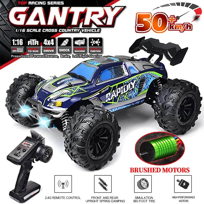 Carro RC com Luz LED para Crianças, Carros de Controle Remoto, Monster Truck Deriva de Alta Velocidade